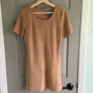 ANTHRO PAPER CRANE Faux Suede Tan Tunic M